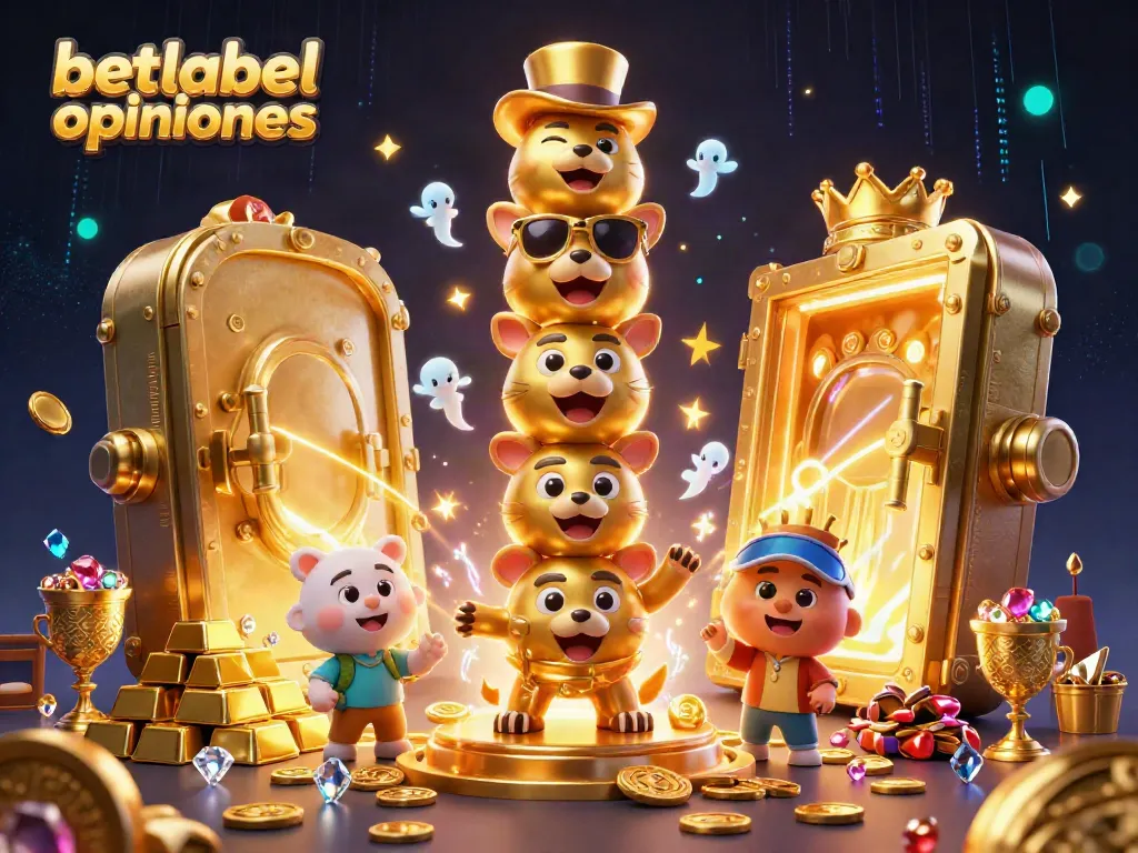 Explore betlabel opiniones with a vibrant 3D casino scene featuring animated spirit wisps and treasure elements.